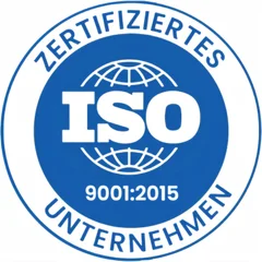 Seal: ISO 9001:2015 certified company